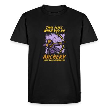 Tir à l’arc Flèche Tir à l’arc Tir à l’arc - T-shirt Premium bio Homme - noir - Devant - Nico (187cm)