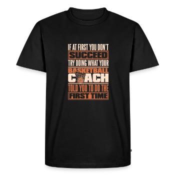 Basketballtrainer Entraîneur de basket-ball - T-shirt Premium bio Homme - noir - Devant - Nico (187cm)