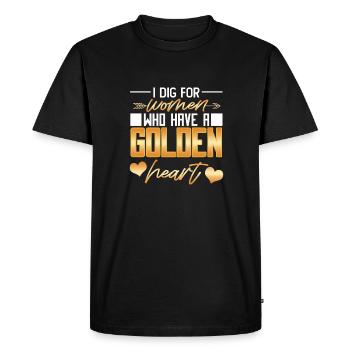 Mine d’or minière - T-shirt Premium bio Homme - noir - Devant - Nico (187cm)