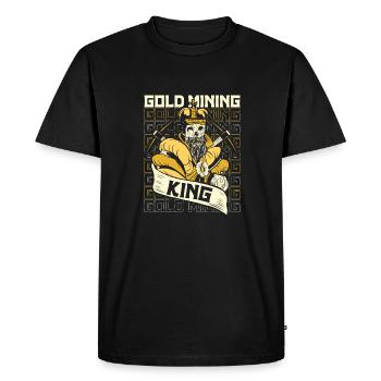 Mine d’or minière - T-shirt Premium bio Homme - noir - Devant - Nico (187cm)