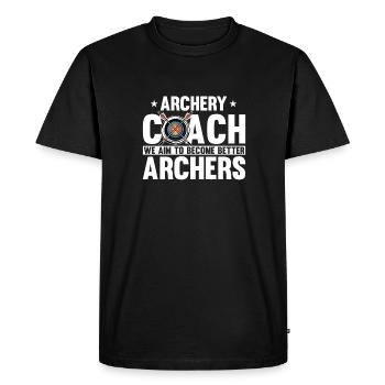 Tir à l’arc Flèche Tir à l’arc Tir à l’arc - T-shirt Premium bio Homme - noir - Devant - Nico (187cm)