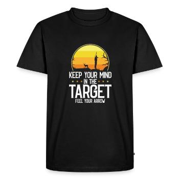 Tir à l’arc Flèche Tir à l’arc Tir à l’arc - T-shirt Premium bio Homme - noir - Devant - Nico (187cm)
