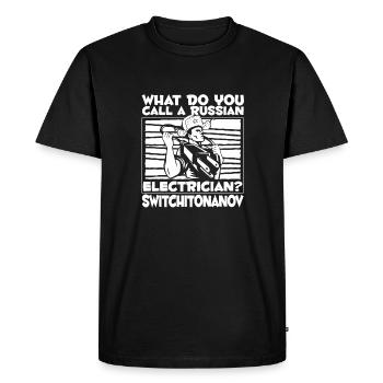Electrician Electrical Engineer Electronics Technician - Men's Premium Organic T-Shirt - black - Front - Nico (187cm)