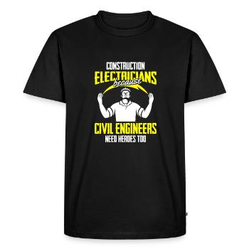 Electrician Electrical Engineer Electronics Technician - Men's Premium Organic T-Shirt - black - Front - Nico (187cm)
