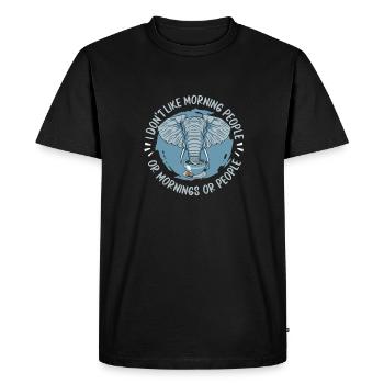 Éléphant - T-shirt Premium bio Homme - noir - Devant - Nico (187cm)