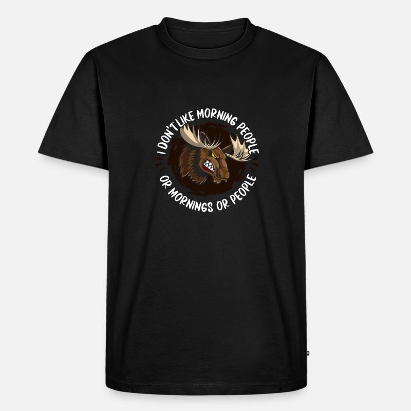 Elch - Männer Premium Bio T-Shirt - Schwarz