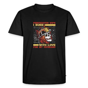 Pompier volontaire Pompier - T-shirt Premium bio Homme - noir - Devant - Nico (187cm)