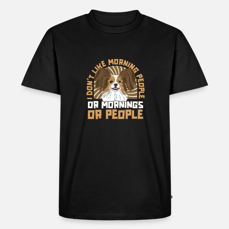 Papillon Hund - Männer Premium Bio T-Shirt - Schwarz