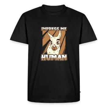 Alpaca - Men's Premium Organic T-Shirt - black - Front - Nico (187cm)