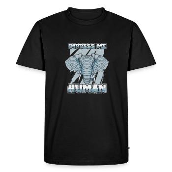 Éléphant - T-shirt Premium bio Homme - noir - Devant - Nico (187cm)