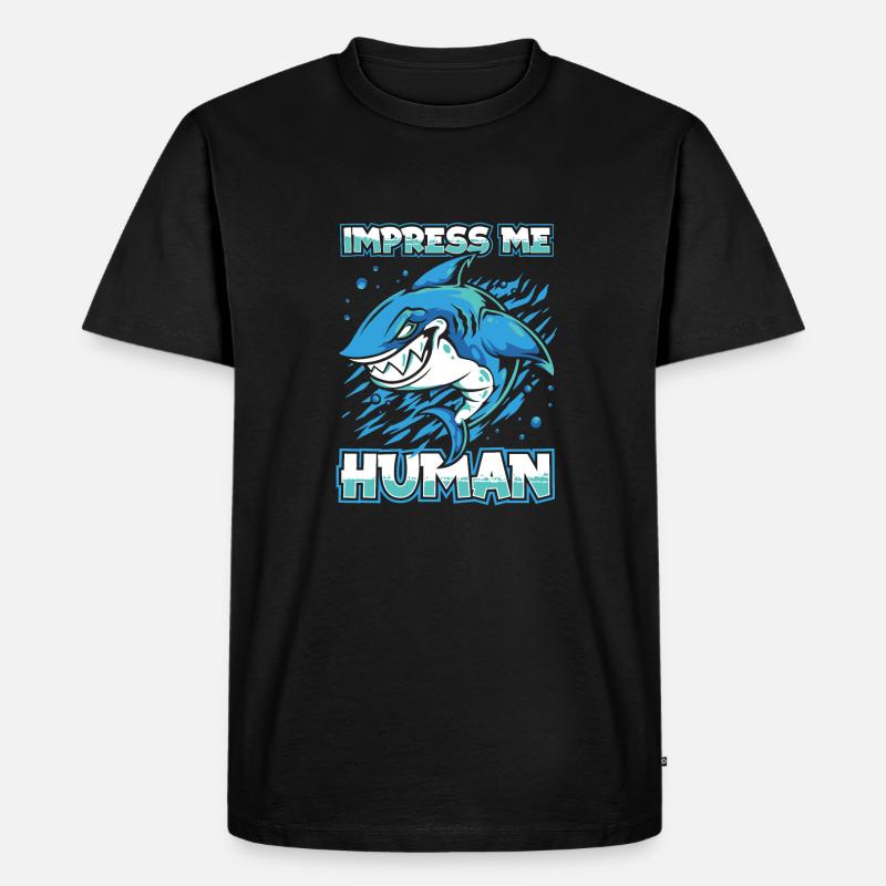 Hai - Männer Premium Bio T-Shirt - Schwarz