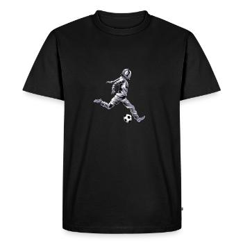 Footballeur de football astronaute - T-shirt Premium bio Homme - noir - Devant - Nico (187cm)