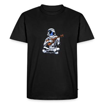 Ukulele Astronaut - Men's Premium Organic T-Shirt - black - Front - Nico (187cm)