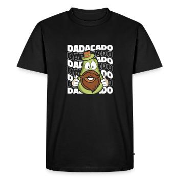 Father Papa - Men's Premium Organic T-Shirt - black - Front - Nico (187cm)