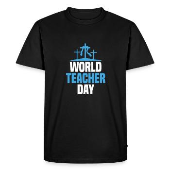 Professeur de religion Éducation religieuse - T-shirt Premium bio Homme - noir - Devant - Nico (187cm)