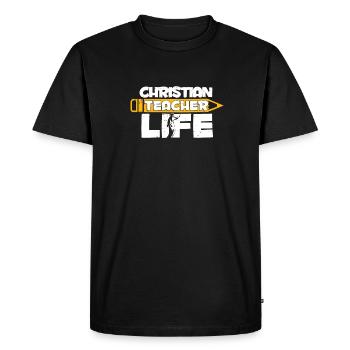 Professeur de religion Éducation religieuse - T-shirt Premium bio Homme - noir - Devant - Nico (187cm)