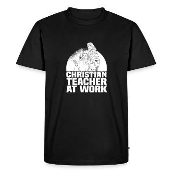 Professeur de religion Éducation religieuse - T-shirt Premium bio Homme - noir - Devant - Nico (187cm)