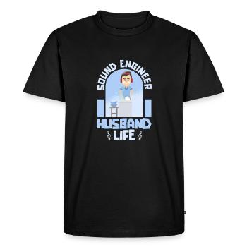 Sound Engineer Sound Engineer Husband - Men's Premium Organic T-Shirt - black - Front - Nico (187cm)