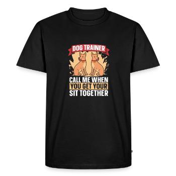 Dresseur de chiens Dresseur de chiens - T-shirt Premium bio Homme - noir - Devant - Nico (187cm)