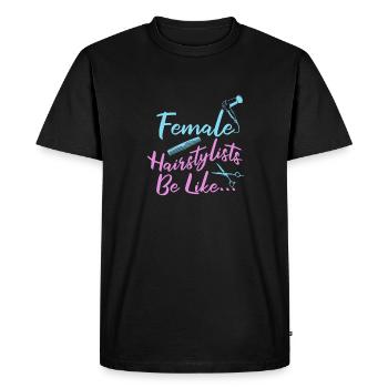 Coiffeur Coiffeur Sèche-cheveux - T-shirt Premium bio Homme - noir - Devant - Nico (187cm)