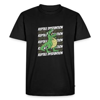 Drôle de dinosaure Trex Reptile Dysfunction - T-shirt Premium bio Homme - noir - Devant - Nico (187cm)