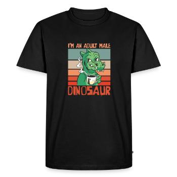 Dinosaure Café Dinosaure adulte - T-shirt Premium bio Homme - noir - Devant - Nico (187cm)