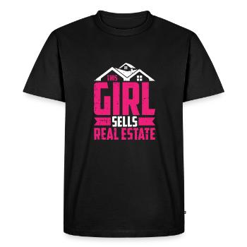 Agent immobilier Fille - T-shirt Premium bio Homme - noir - Devant - Nico (187cm)