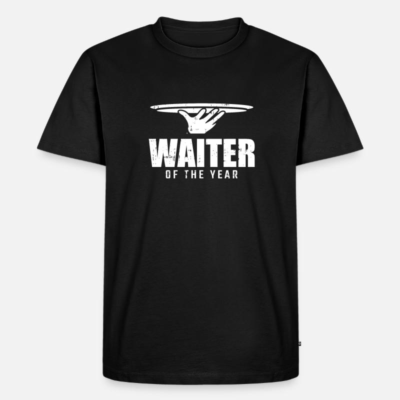 Kellner Kellnerin Service - Männer Premium Bio T-Shirt - Schwarz
