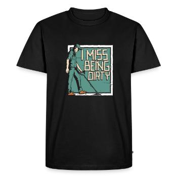 Prospectors Digging Treasure - Men's Premium Organic T-Shirt - black - Front - Nico (187cm)