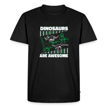 Dinosaure Dinosaure adulte - T-shirt Premium bio Homme - noir - Devant - Nico (187cm)