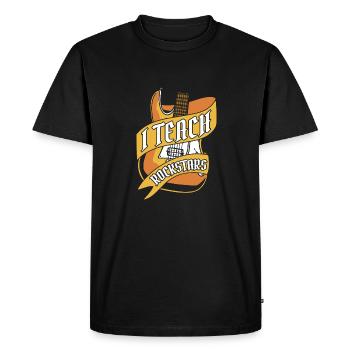 Professeur de musique Professeur de musique Guitare - T-shirt Premium bio Homme - noir - Devant - Nico (187cm)