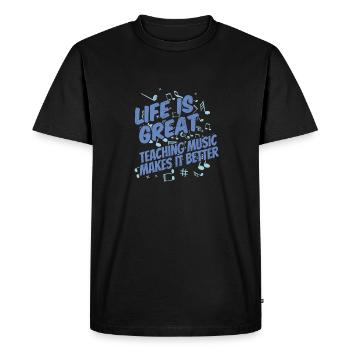 Professeur de musique Professeur de musique Professeur de musique - T-shirt Premium bio Homme - noir - Devant - Nico (187cm)