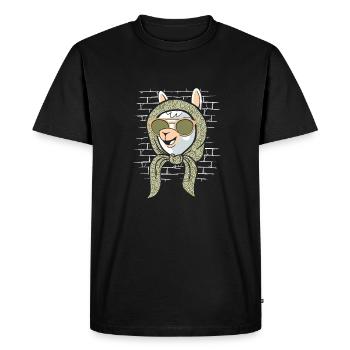 Alpaca sunglasses with scarf - Men's Premium Organic T-Shirt - black - Front - Nico (187cm)
