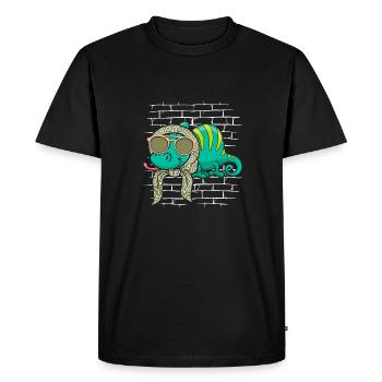 Caméléon Caméléon Lunettes de soleil avec foulard - T-shirt Premium bio Homme - noir - Devant - Nico (187cm)