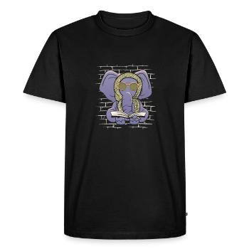 Lunettes de soleil éléphant avec foulard - T-shirt Premium bio Homme - noir - Devant - Nico (187cm)