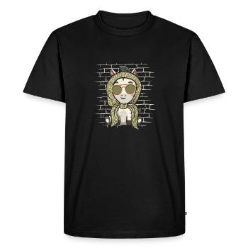 Lunettes de soleil zèbres avec foulard - T-shirt Premium bio Homme - noir - Devant - Nico (187cm)