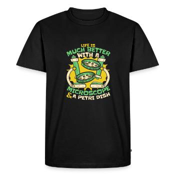 Biology Biologist Microscope Molecular Biologist - Men's Premium Organic T-Shirt - black - Front - Nico (187cm)