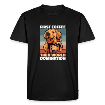 Café Golden Retriever - T-shirt Premium bio Homme - noir - Devant - Nico (187cm)
