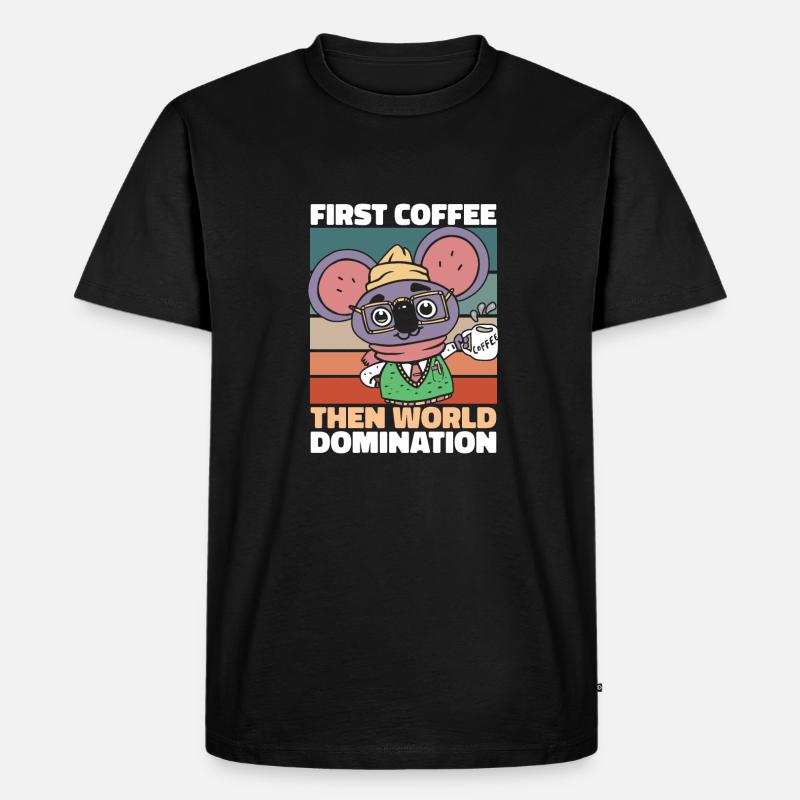 Koalabär Kaffeegläser - Männer Premium Bio T-Shirt - Schwarz