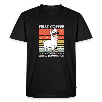 Lama Llama Lunettes de soleil Café - T-shirt Premium bio Homme - noir - Devant - Nico (187cm)