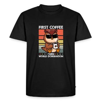 Bird Ornithologist Coffee Sunglasses - Men's Premium Organic T-Shirt - black - Front - Nico (187cm)