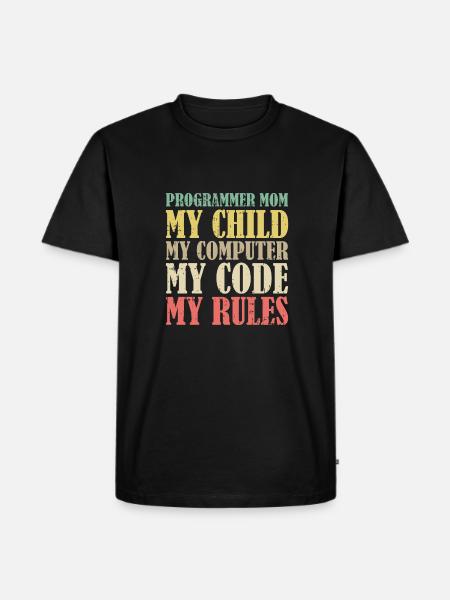 Entwickler Coder Programmierer Mama - Männer Premium Bio T-Shirt - Schwarz