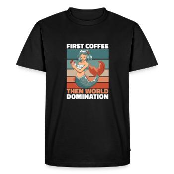 Mermaid Mermaid Coffee - Men's Premium Organic T-Shirt - black - Front - Nico (187cm)