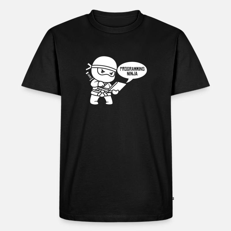 Entwickler Coder Programmierer Ninja - Männer Premium Bio T-Shirt - Schwarz