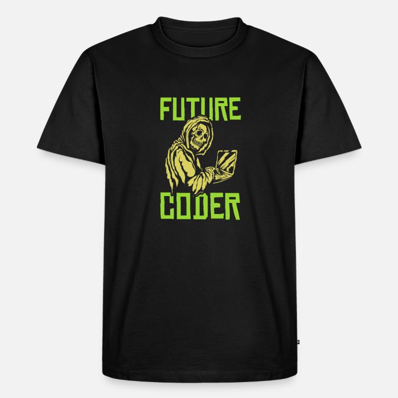 Developer Coder Programmer Skull - Men's Premium Organic T-Shirt - black