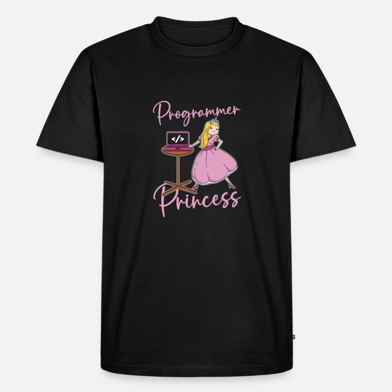 Développeur Coder Programmeur Princess - T-shirt Premium bio Homme - noir