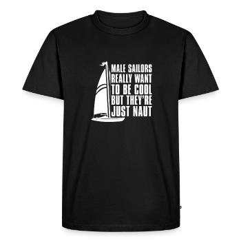 Voilier à voile drôle - T-shirt Premium bio Homme - noir - Devant - Nico (187cm)