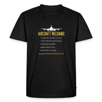 Aircraft Mechanic Definition - Men's Premium Organic T-Shirt - black - Front - Nico (187cm)
