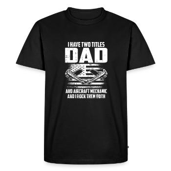Airplane mechanic dad - Men's Premium Organic T-Shirt - black - Front - Nico (187cm)