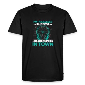 Sound Engineer Sound Engineer Headphones - Men's Premium Organic T-Shirt - black - Front - Nico (187cm)